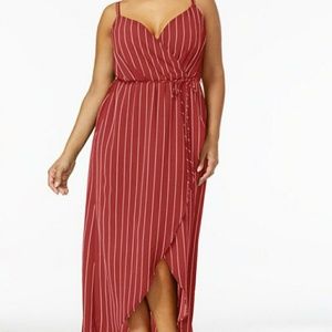 ove Squared Trendy Plus Size Faux-Wrap Maxi Dress